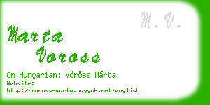 marta voross business card